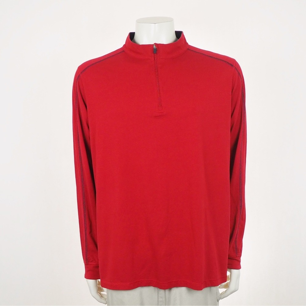 Tasc Performance 1/4-Zip Pullover Golf Shirt Mens Sz XL Red Bamboo Blend Mock